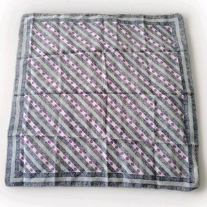 Vintage Situssa Head Scarf Italy 60s Blue White Purple Kercheif Wrap Collectible